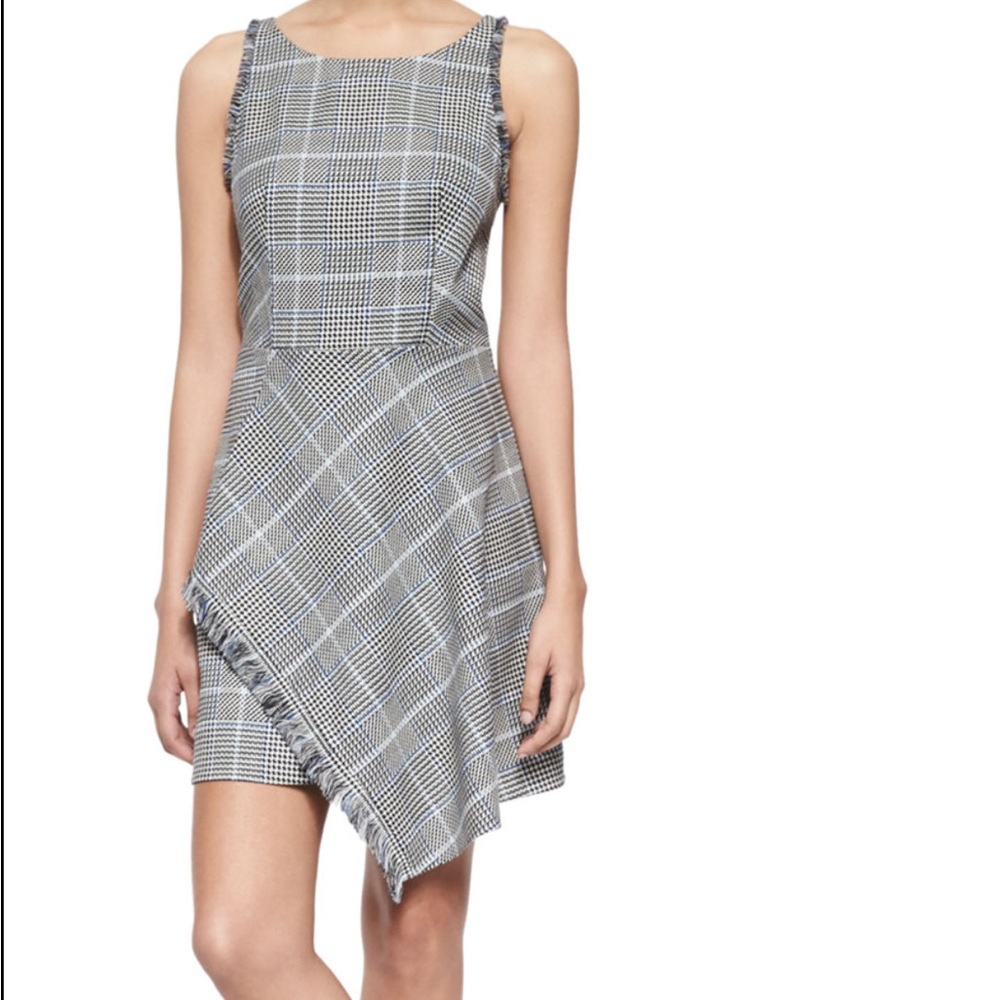 3.1 Philip Lim Plaid Tank Dress with Uneven Fringe Hem!